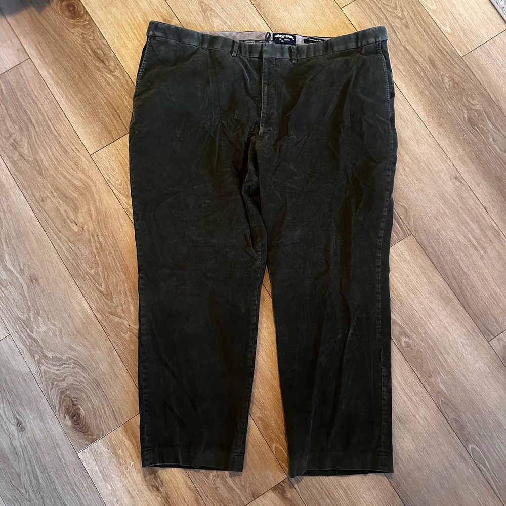 Lands End Mens 50 Traditional Fit Corduroy Pants Olive Green Stretch 513923